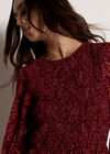 Paisley Chiffon Mini Dress, Burgundy, large