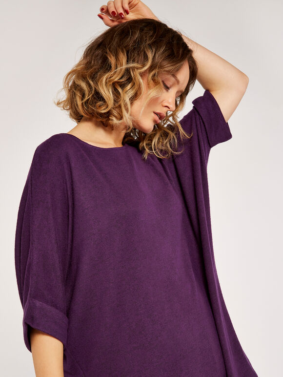 Soft Touch Batwing Top, Purple, large