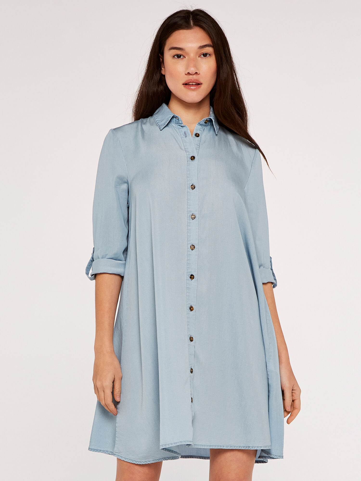 Apricot denim dress sale