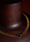 Multi Chain Heart Gold Tone Necklace, Gold, large