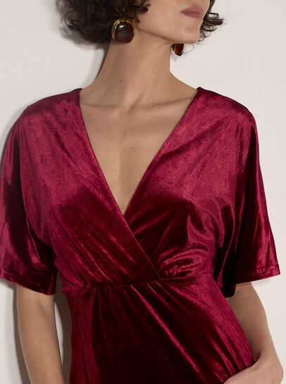 Velvet Wrap Mini Dress