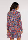 Ditsy Shirt Mini  Dress, Blue, large