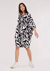 Swirl  Cocoon Dress, Black, large