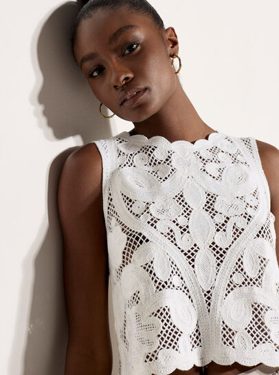 Crochet Mesh Shell Top