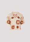 Crochet Squares Cardigan, Stone, large