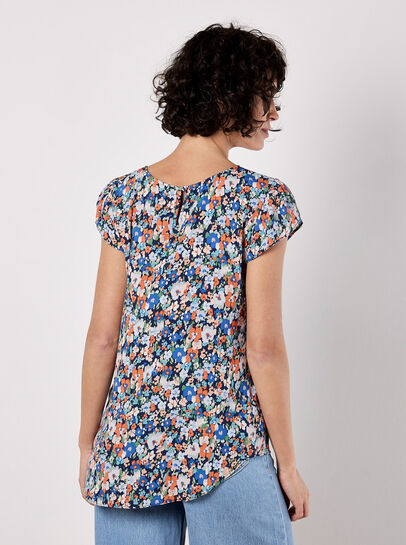 Ditsy Floral Tulip Sleeve Top