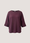 Waffle Knit Batwing Top, Burgundy, large