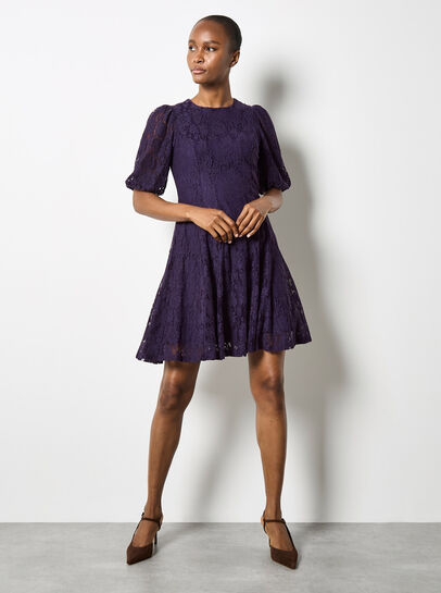 Floral Lace Skater Mini Dress