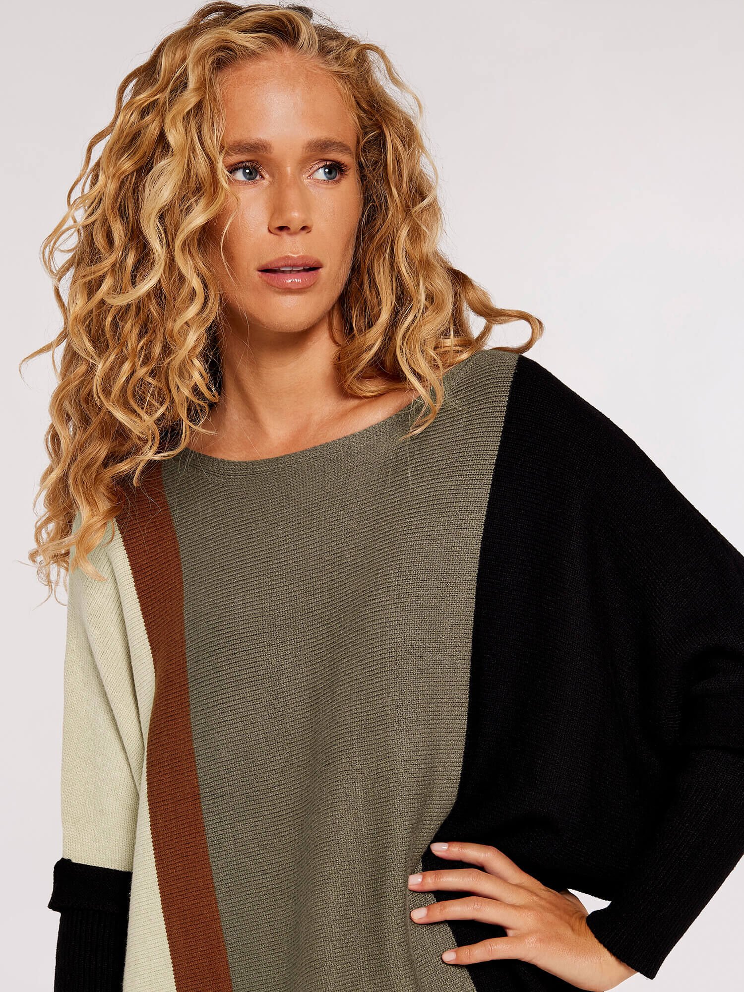Oversized colour block jumper online