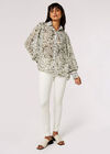 Illustrated Birds Chiffon Shirt, Cream, large