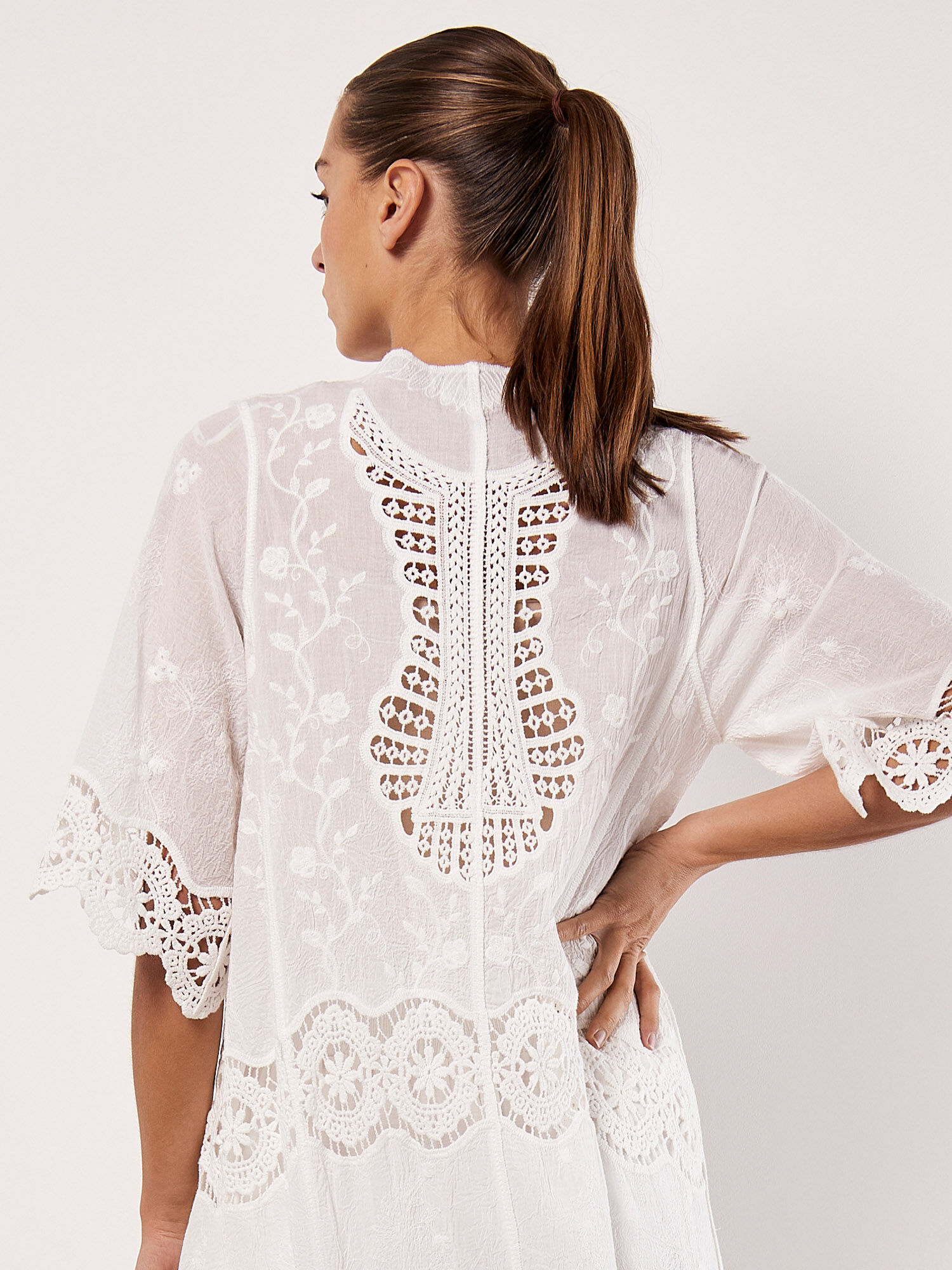 Long white lace cover up store
