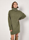 Exposed Seam Jumper Mini Dress, Khaki, large