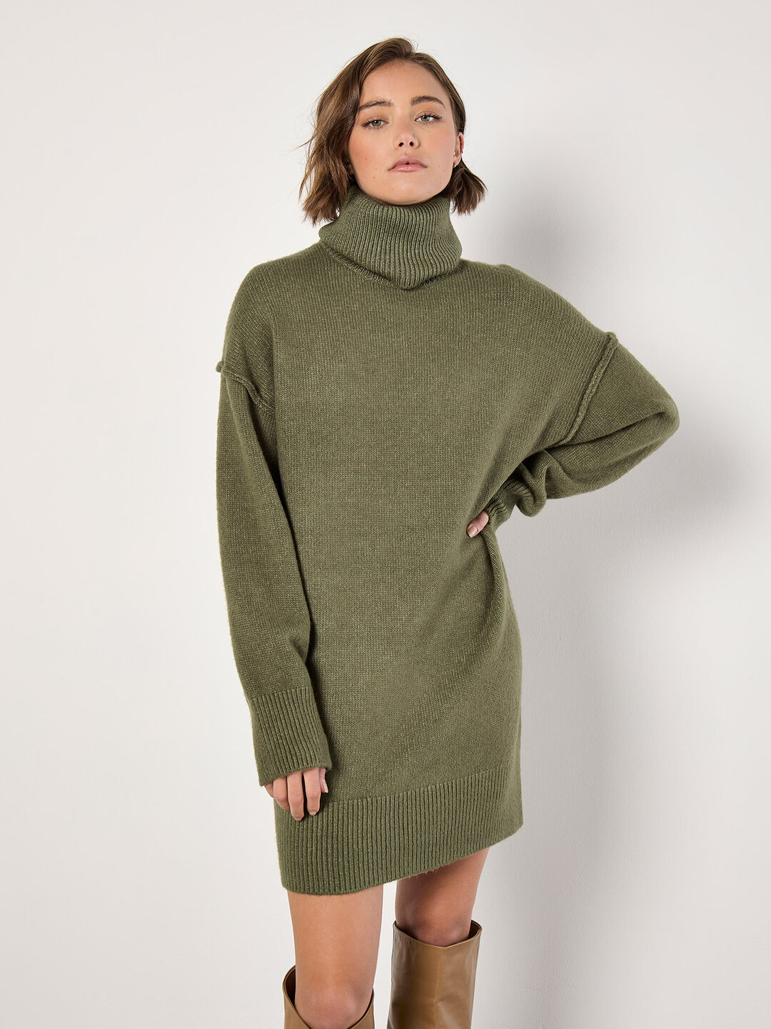 Image of Exposed Seam Jumper Mini Dress