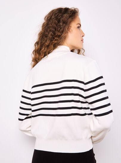 Mock Neck Stripe Jumper
