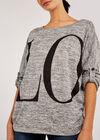 Love All Over Ruched Top, Grey, large