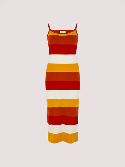 Striped Bodycon Midi Dress