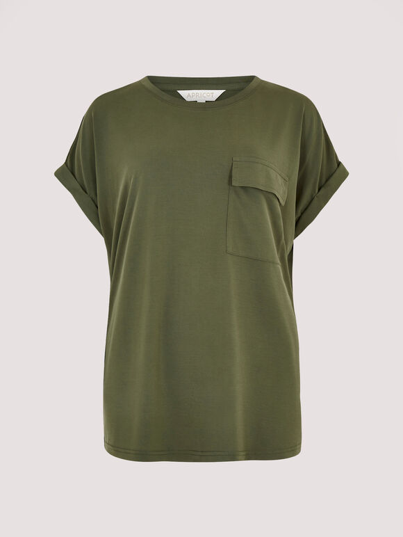Turn Up Tee, Khaki, large