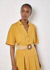 Open Collar Cropped Shirt, Mustard, large