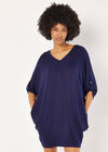 Soft-Touch Cocoon Mini Dress, Navy, large