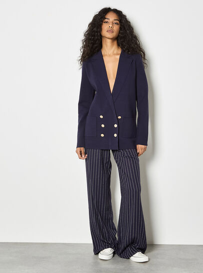 Rib Knitted Blazer