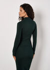 Ribbed Knit Midi Dress, Green, large