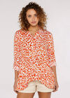 Cheetah High Low Shirt, Coral, large