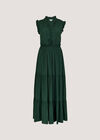 V-Neck Ruffle Tiered Maxi Dress, Green, large