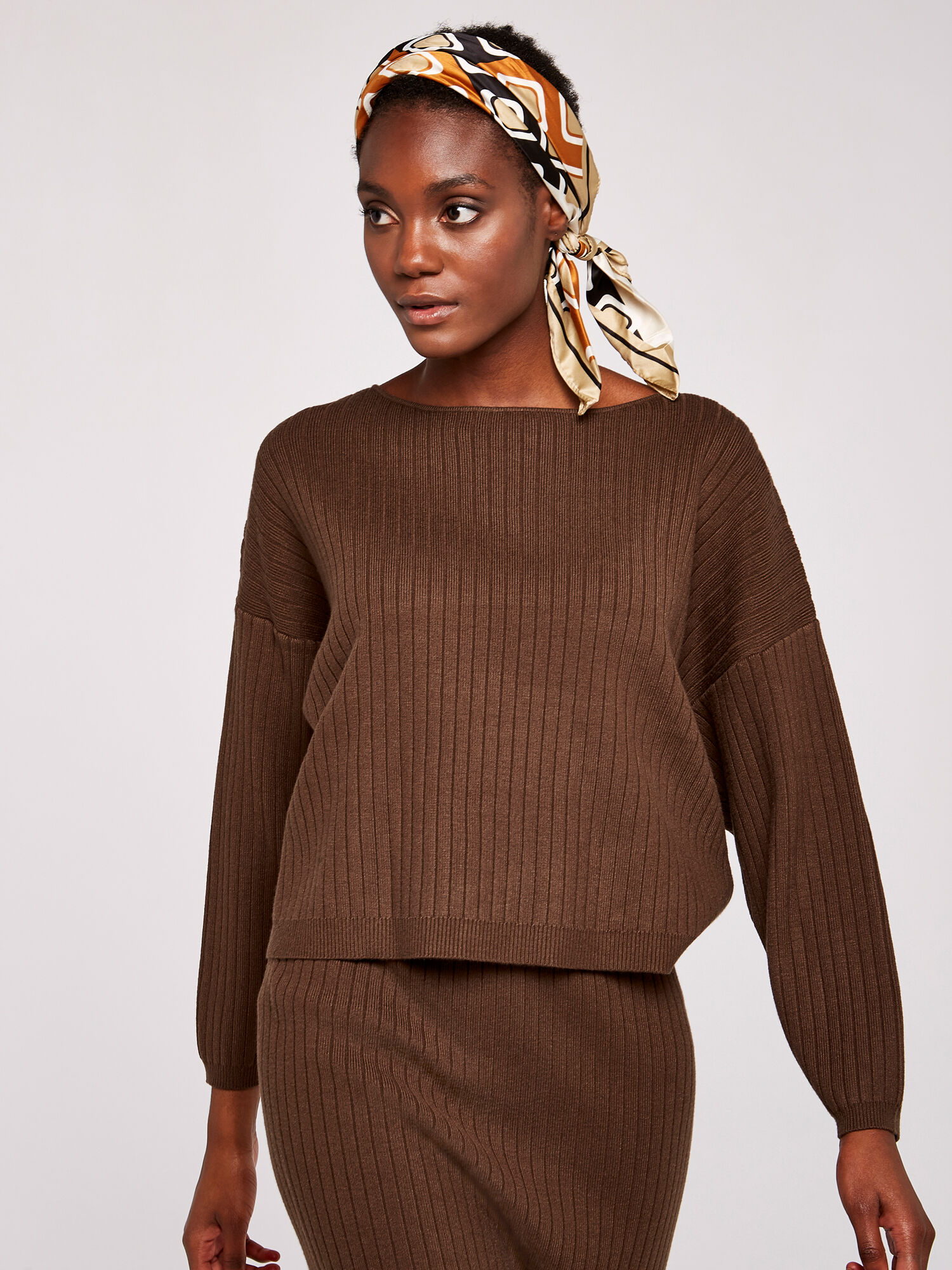 Brown skirt co ord discount