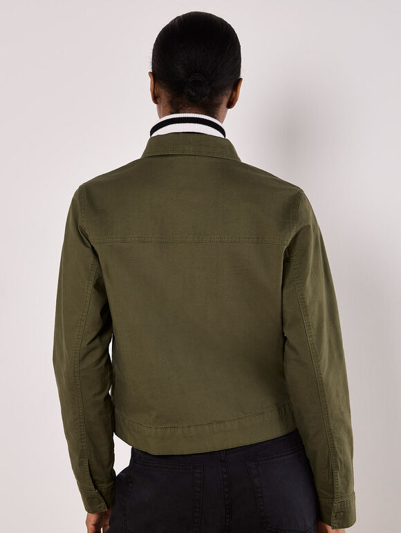 Cotton Cargo Jacket, Khaki, large
