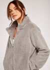Fleece Cardigan, Grey, large