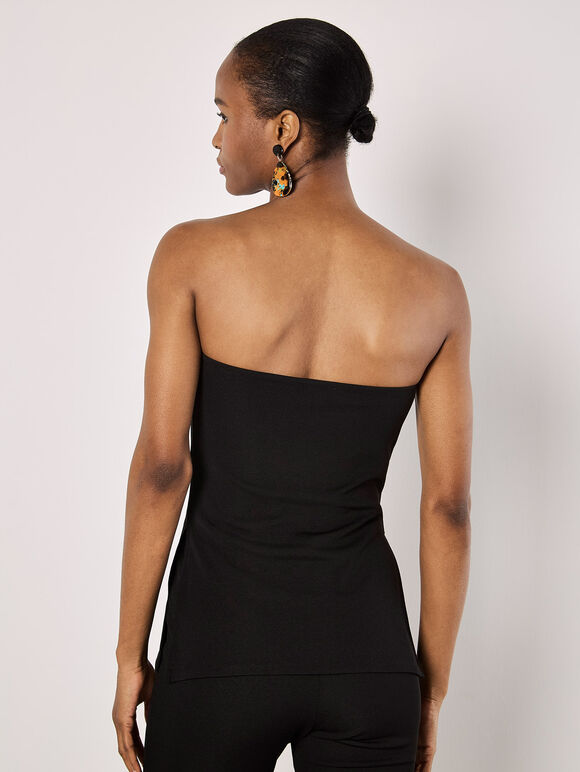 Bandeau Side Split Top, Black, large