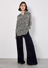 Art Deco Paisley Print Shirt, Black, large