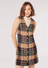 Checked Pinafore Mini Dress, Brown, large