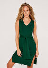 V-Neck Bodycon Knit Dress, Green, large