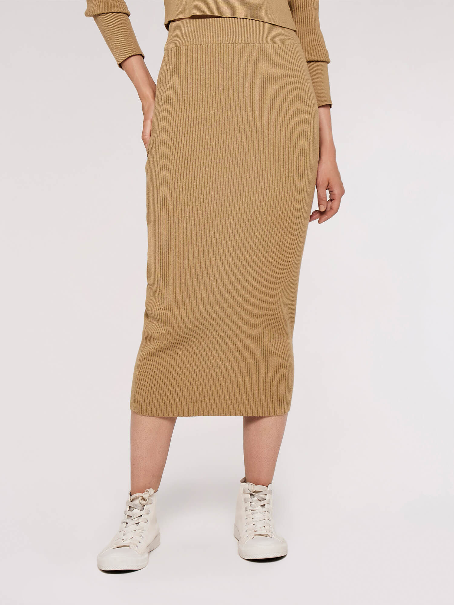 Midi skirt ribbed outlet