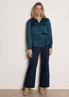 Soft Satin Shirt, Teal, large