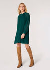 Plisse Chiffon Mini Dress, Green, large