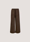 Wide-Leg Jersey Joggers, Brown, large