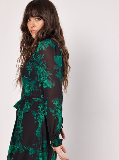 Silhouette Floral Chiffon Midaxi Dress