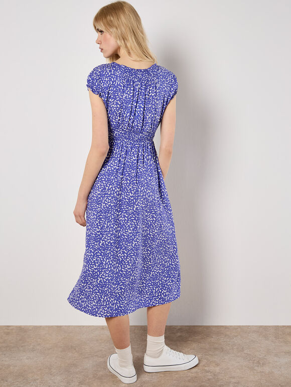 Brush Spot Milkmaid Midi Dress, Purple, large