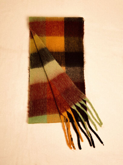 Colour Block Check Square Scarf