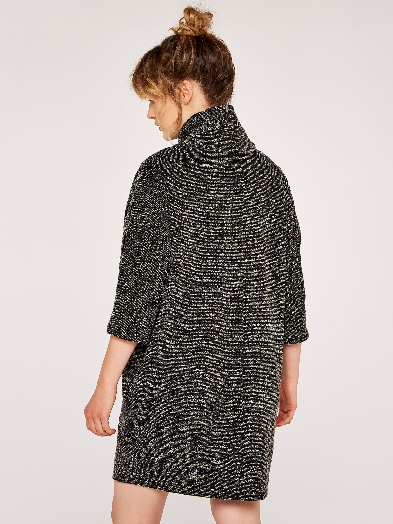 Roll Neck Dress Apricot Clothing