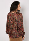 Paisley Sparkle Self Stripe Blouse, Black, large