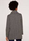 Chevron Single Button Cardigan, Grey, large