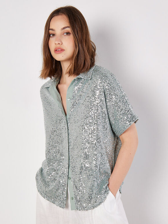 Sequin Shirt & Shorts, , large