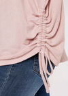 Soft Touch Drawstring Knit Top, Pink, large
