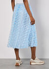 Applique Flowers Tulle Midi Skirt, Blue, large