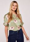 Large Flower Kimono Sleeve Top, Mint, large