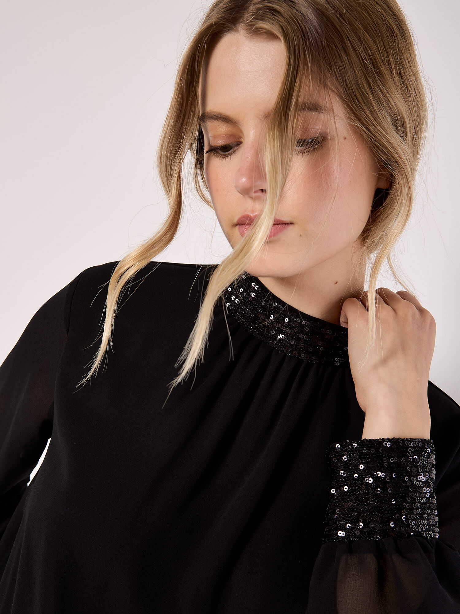 chiffon sequin top