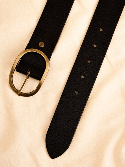 Leather Gold Buckle Belt